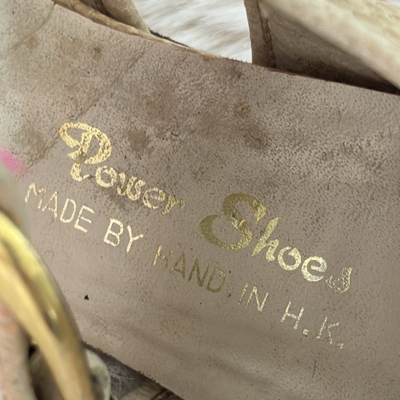 Vintage Mid-Century Genuine Snakeskin Power Brass Buckle Mary Janes - Picture 13 of 17